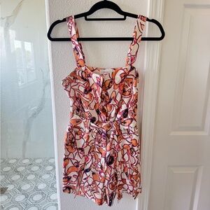 A.L.C. Print Romper - Pink and Orange size 4 perfect for game day!